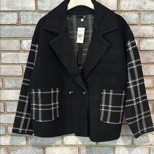 Women's Black Plaid Jacket